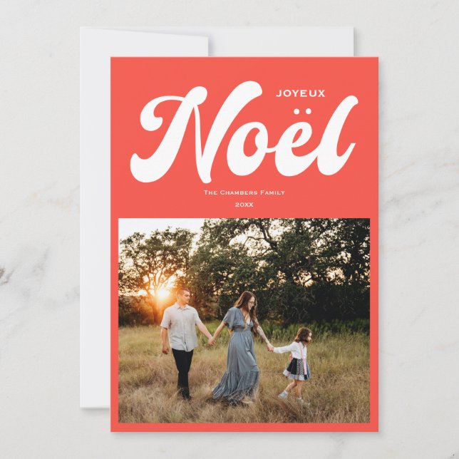 Cartes Pour Fêtes Annuelles Joyeux Noel Bright photo design rouge (Devant)