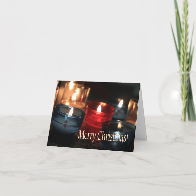 Cartes Pour Fêtes Annuelles Joyeux Noël Brûler des bougies Noël (Devant)