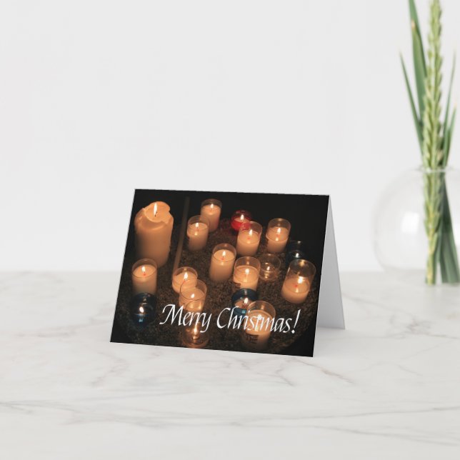 Cartes Pour Fêtes Annuelles Joyeux Noël Brûler des bougies Noël (Devant)