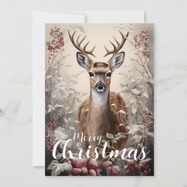 Cartes Pour Fêtes Annuelles Joyeux Noël Buck (Devant)