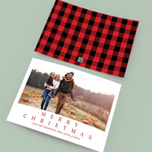 Cartes Pour Fêtes Annuelles Joyeux Noël Buffalo Check One Photo
