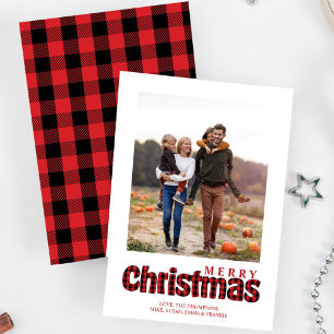 Cartes Pour Fêtes Annuelles Joyeux Noël Buffalo Check Simple
