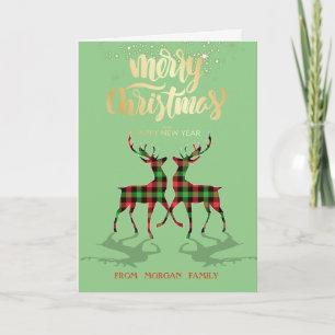 Cartes Pour Fêtes Annuelles Joyeux Noël, Buffalo Pleid Reindees