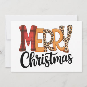 Cartes Pour Fêtes Annuelles Joyeux Noël Buffalo Rouge Carreaux Guépard Léopard