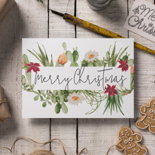Cartes Pour Fêtes Annuelles Joyeux Noël Cactus Plante grasse Sud-Ouest