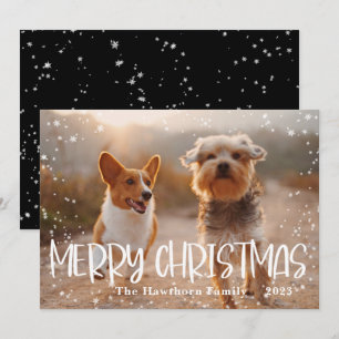 Cartes Pour Fêtes Annuelles Joyeux Noël Cadres neigeux Photo