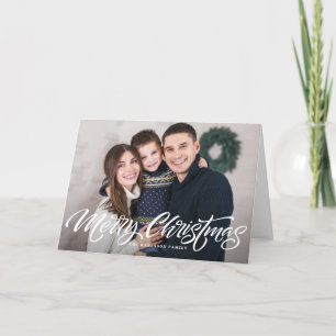 Cartes Pour Fêtes Annuelles Joyeux Noël Calligraphie superposition photo