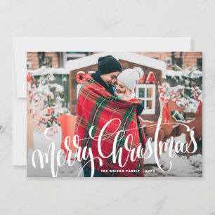 Cartes Pour Fêtes Annuelles Joyeux Noël Calligraphie superposition photo