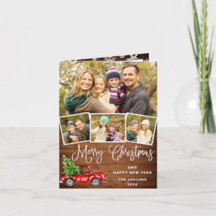 Cartes Pour Fêtes Annuelles Joyeux Noël Camion de ferme rouge 4 Photo