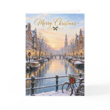 Joyeux Noël Canal Hiver Amsterdam