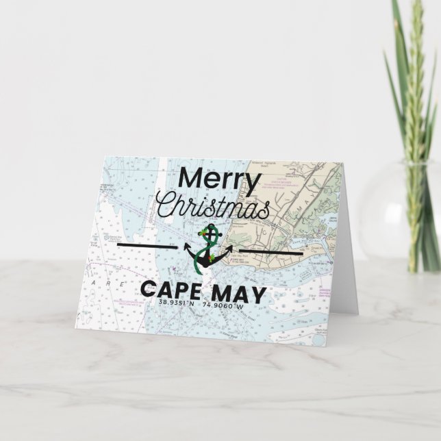 Cartes Pour Fêtes Annuelles Joyeux Noël - Cape May (Devant)