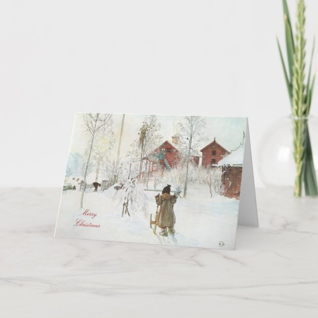 Cartes Pour Fêtes Annuelles Joyeux Noël Carl Larsson Art (Devant)
