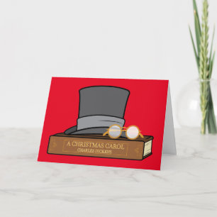 Cartes Pour Fêtes Annuelles Joyeux Noël Carol avec chapeau et Spectacles
