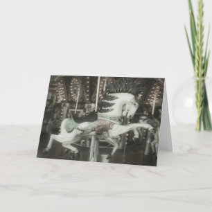 Cartes Pour Fêtes Annuelles Joyeux Noël Carrousel Cheval Vintage