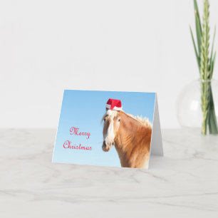 Cartes Pour Fêtes Annuelles Joyeux Noël - cheval utilisant un casquette de