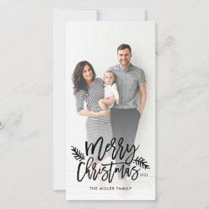 Cartes Pour Fêtes Annuelles Joyeux Noël Chic Main Lettré Photo