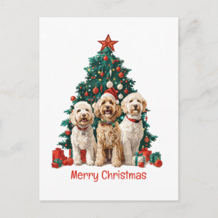 Cartes Pour Fêtes Annuelles Joyeux Noël Chiens Goldendoodle