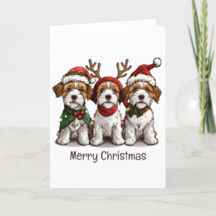Cartes Pour Fêtes Annuelles Joyeux Noël Chiens Welsh Wire Fox Terrier