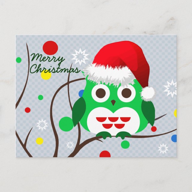 Cartes Pour Fêtes Annuelles Joyeux Noël Chouette tendance (Devant)