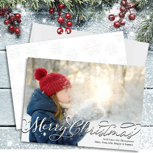 Cartes Pour Fêtes Annuelles Joyeux Noël Classic Calligraphie Argent Script