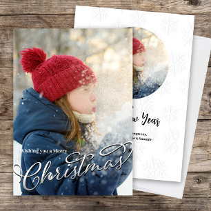 Cartes Pour Fêtes Annuelles Joyeux Noël Classic Calligraphie Argent Script