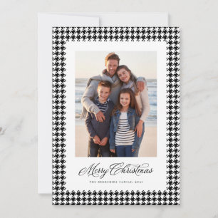 Cartes Pour Fêtes Annuelles Joyeux Noël classique à carreaux un photo Holi