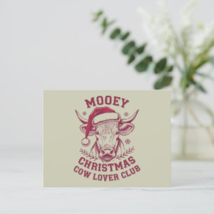 Cartes Pour Fêtes Annuelles Joyeux Noël Club de l'Amant de Vache Occidental Xm