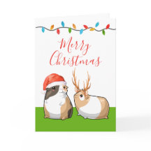 Joyeux Noël Cochons d'Inde Mignons Père Noël Renne
