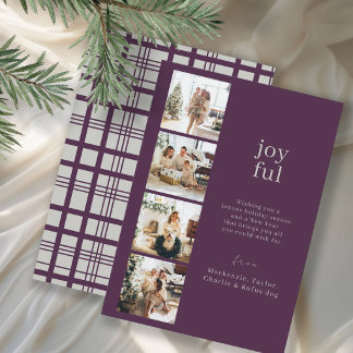 Cartes Pour Fêtes Annuelles Joyeux Noël Collage personnalisé de 4 photos