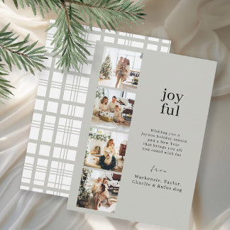 Cartes Pour Fêtes Annuelles Joyeux Noël Collage personnalisé de 4 photos