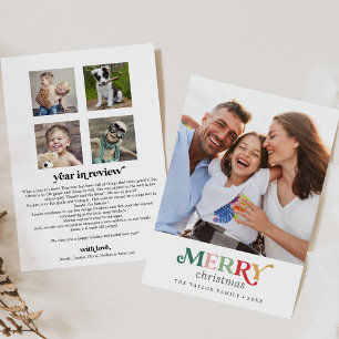 Cartes Pour Fêtes Annuelles Joyeux Noël coloré Année En examen Portrait