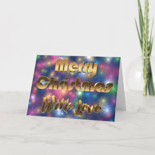 Cartes Pour Fêtes Annuelles Joyeux Noël Coloré Étoiles Typographie Or