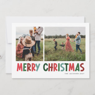 Cartes Pour Fêtes Annuelles Joyeux Noël Colorful vibrant multiphoto