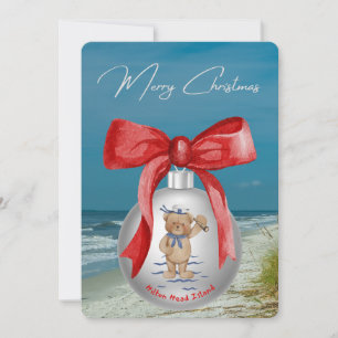 Cartes Pour Fêtes Annuelles Joyeux Noël côtier Hilton Head Island Beach
