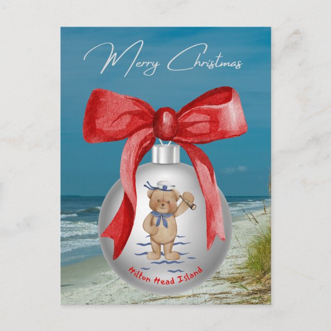 Cartes Pour Fêtes Annuelles Joyeux Noël côtier Hilton Head Island Beach (Devant)