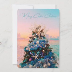 Cartes Pour Fêtes Annuelles Joyeux Noël côtier Plage tropicale Holiday Tree