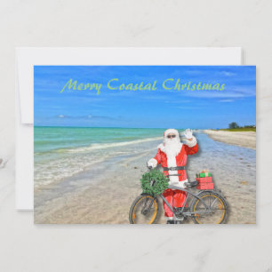 Cartes Pour Fêtes Annuelles Joyeux Noël côtier Sanibel Island Beach Père Noël