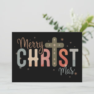 Cartes Pour Fêtes Annuelles Joyeux Noël Croix Religieux Chrétien Famille