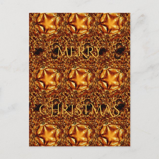 Cartes Pour Fêtes Annuelles Joyeux Noël cuivre or brillant étoile (Devant)