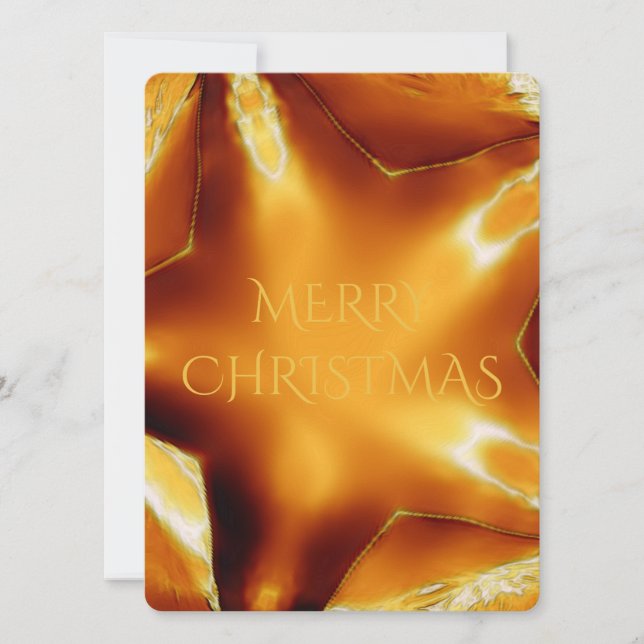 Cartes Pour Fêtes Annuelles Joyeux Noël cuivre or brillant étoile (Devant)