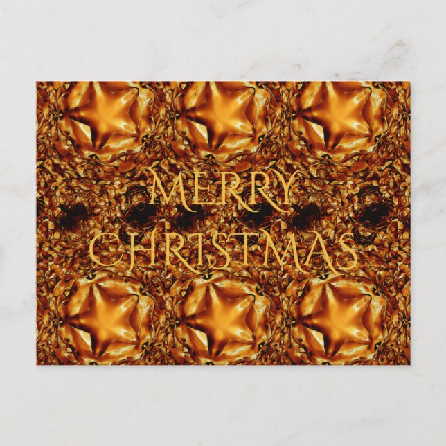 Cartes Pour Fêtes Annuelles Joyeux Noël cuivre or brillant étoile (Devant)