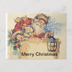 Cartes Pour Fêtes Annuelles Joyeux Noël Custimizable vintage de Père Noël