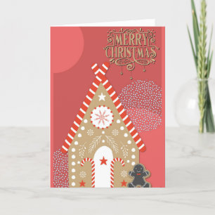 Cartes Pour Fêtes Annuelles Joyeux Noël Cute pain d'épices Homme et Maison