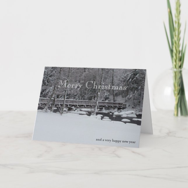 Cartes Pour Fêtes Annuelles Joyeux Noël d'ADKs… le pont (Devant)
