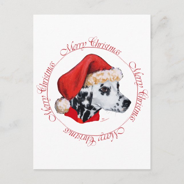 Cartes Pour Fêtes Annuelles Joyeux Noël dalmate (Devant)