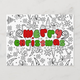 Cartes Pour Fêtes Annuelles "Joyeux Noël" dans le style des drawnings de