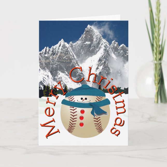 Cartes Pour Fêtes Annuelles Joyeux Noël de base-ball (Devant)