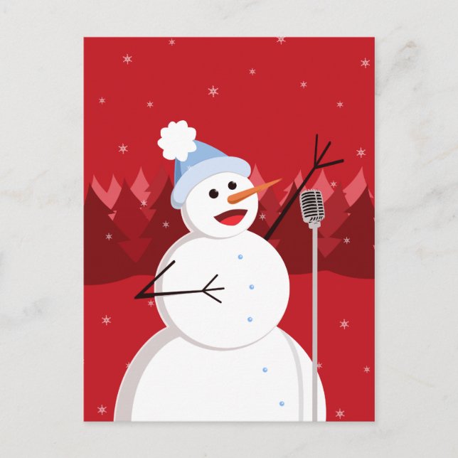 Cartes Pour Fêtes Annuelles Joyeux Noël de bonhomme de neige (Devant)