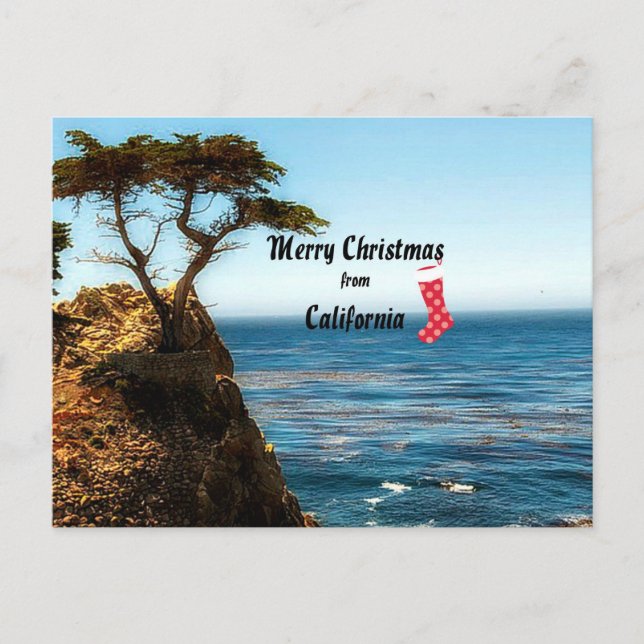Cartes Pour Fêtes Annuelles Joyeux Noël de Californie (Devant)