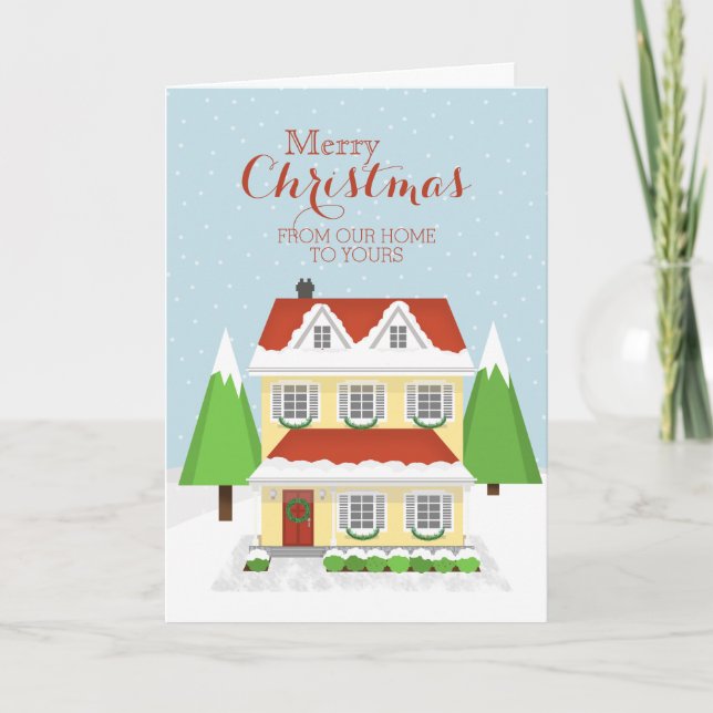Cartes Pour Fêtes Annuelles Joyeux Noël de chez nous à vos (Devant)